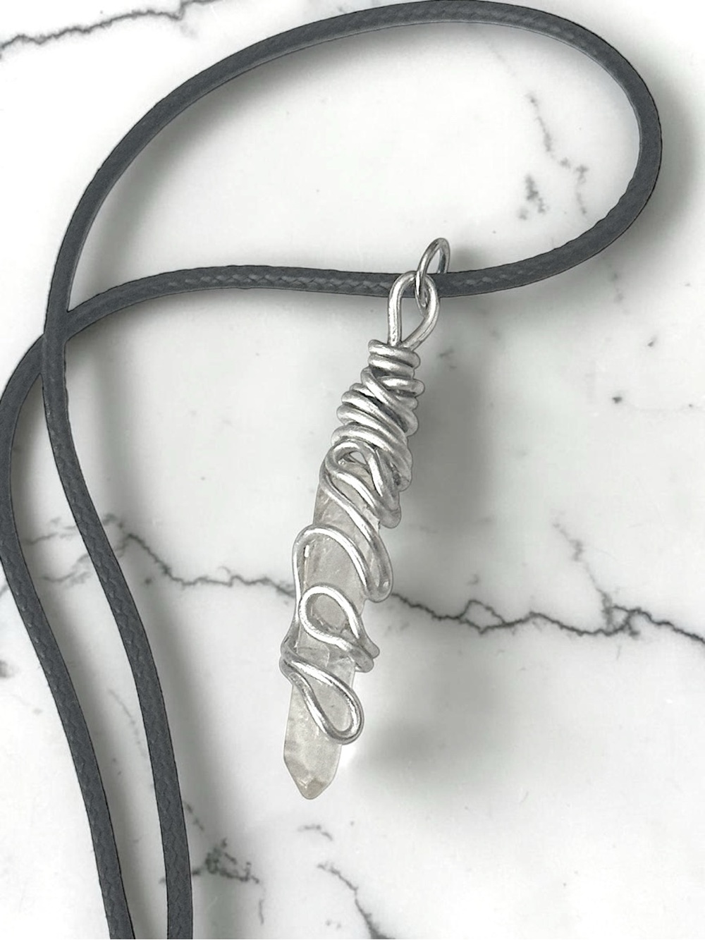 5 For $25💫Wrapped Clear Quartz Pendant Necklace